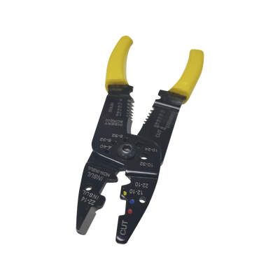 Pinza Cortacables   Pelacables 10 a 22 AWG con Plegador de Conectores.