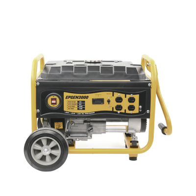 Generador a Gasolina   Planta de Emergencia 3kW, 110Vca, Encendido de Jalón, Jaula con Ruedas para Fácil Traslado
