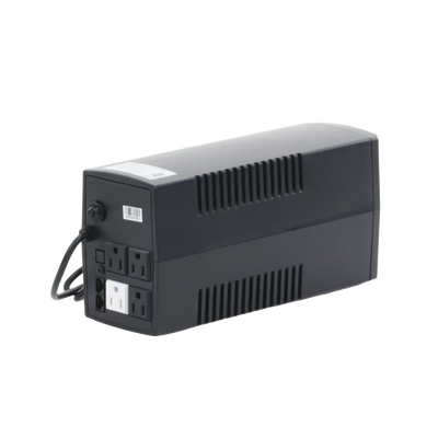 UPS de 600VA 360W   Topología Línea Interactiva   Entrada y Salida 120 Vca   Clavija NEMA 5-15P   4 Tomas NEMA 5-15R  Sin Protector RJ11 ni RJ45