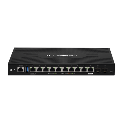 EdgeRouter 12, con 10 puertos 10 100 1000 Mbps + 2 puertos SFP, con funciones avanzadas de ruteo