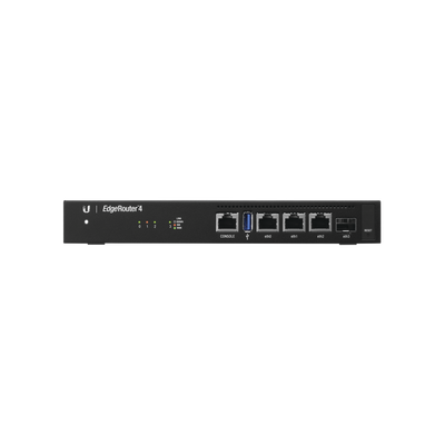 EdgeRouter 4, con 3 puertos 10 100 1000 Mbps + 1 puerto SFP, con funciones avanzadas de ruteo