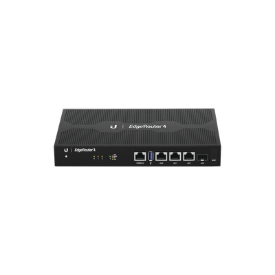 EdgeRouter 4, con 3 puertos 10 100 1000 Mbps + 1 puerto SFP, con funciones avanzadas de ruteo