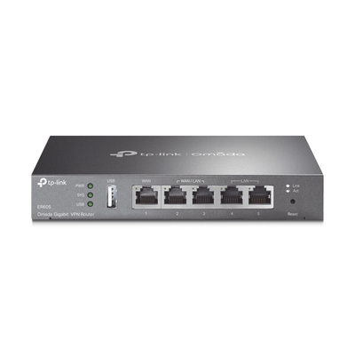 Router Omada VPN   SDN Multi-WAN Gigabit   1 Puerto WAN Gigabit   2 Puertos LAN Gigabit   2 Puertos configurables LAN WAN   150,000 Sesiones Concurrentes   Administración Centralizada OMADA o Stand-Alone   1 Puerto USB 2.0