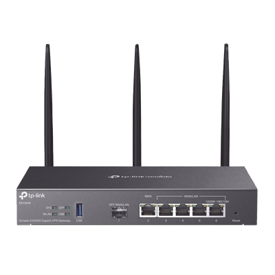 Router Omada VPN   SDN Multi-WAN Gigabit   1 Puerto WAN SFP Gigabit   1 Puerto WAN RJ45 Gigabit   2 Puertos LAN RJ45 Gigabit   2 Puertos Configurables LAN WAN   150,000 Sesiones Concurrentes   Administración Centralizada Omada o Stand-Alone