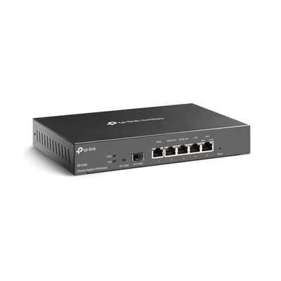 Router Omada VPN   SDN Multi-WAN Gigabit   1 Puerto WAN SFP Gigabit   1 Puerto WAN RJ45 Gigabit   2 Puertos LAN RJ45 Gigabit   2 Puertos Configurables LAN WAN   150,000 Sesiones Concurrentes   Administración Centralizada Omada o Stand-Alone