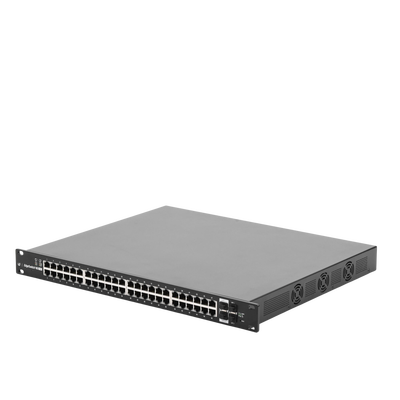 Switch EdgeMAX Administrable de 48 Puertos Gigabit con PoE+ PoE Pasivo 24V + 2 Puertos SFP + 2 Puertos SFP+, 750 W