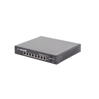 Switch EdgeMAX Administrable de 8 Puertos Gigabit con PoE+ PoE Pasivo 24V + 2 Puertos SFP, 150 W