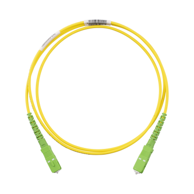 Jumper de Fibra Optica Monomodo 9 125 OS2, SC APC-SC APC Simplex, OFNR (Riser), Color Amarillo, 1 Metro
