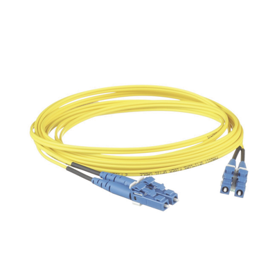 Jumper de Fibra Optica Monomodo 9 125 OS2, LC-LC Duplex, LSZH, Color Amarillo, 3 Metros