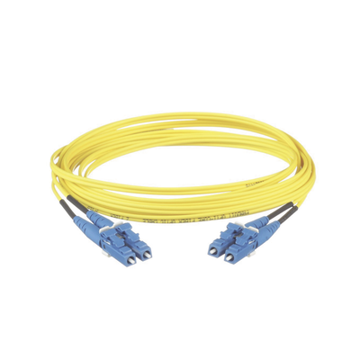 Jumper de Fibra Optica Monomodo 9 125 OS2, LC-LC Duplex, LSZH, Color Amarillo, 3 Metros
