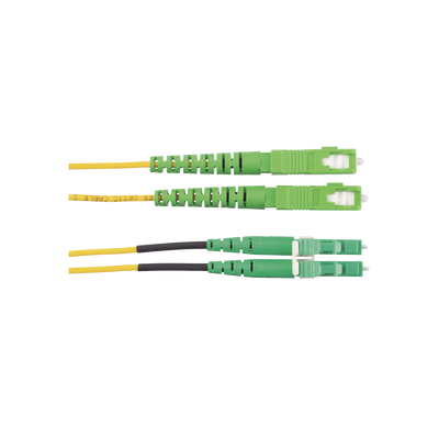 Jumper de Fibra Optica Monomodo 9 125 OS2, SC APC-LC APC Duplex, OFNR (Riser), Color Amarillo, 2 Metros