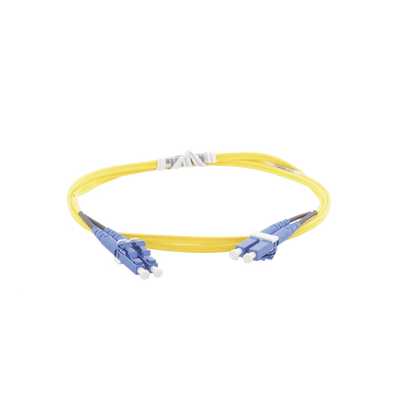 Jumper de Fibra Optica Monomodo 9 125 OS2, LC-LC Duplex, OFNR (Riser), Color Amarillo, 1 Metro