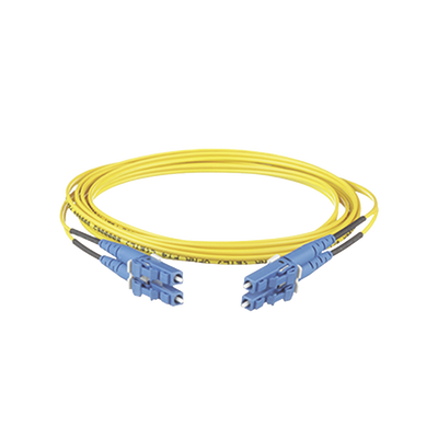 Jumper de Fibra Optica Monomodo 9 125 OS2, LC-LC Duplex, OFNR (Riser), Color Amarillo, 12 Metros