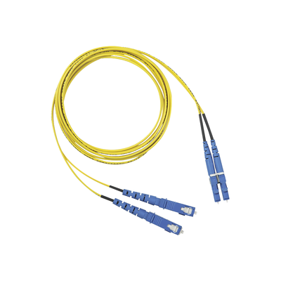 Jumper de Fibra Optica Monomodo 9 125 OS2, LC-SC Duplex, OFNR (Riser), Color Amarillo, 1 Metro