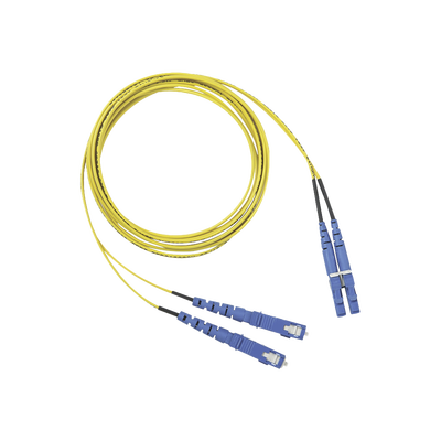 Jumper de Fibra Optica Monomodo 9 125 OS2, LC-SC Duplex, OFNR (Riser), Color Amarillo, 2 Metros