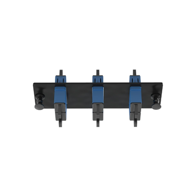 Placa Acopladora de Fibra Optica FAP, Con 3 Conectores SC Duplex (6 Fibras), Para Fibra Monomodo OS1 OS2, Color Azul