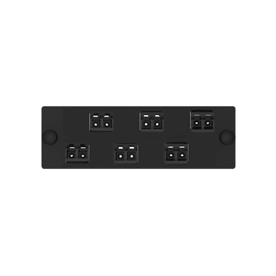 Placa Acopladora de Fibra Optica FAP, Con 6 Conectores LC Duplex (12 Fibras), Para Fibra Multimodo OM3 OM4, Color Negro