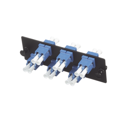 Placa Acopladora de Fibra Optica FAP, Con 6 Conectores LC Duplex (12 Fibras), Para Fibra Monomodo OS1 OS2, Color Azul