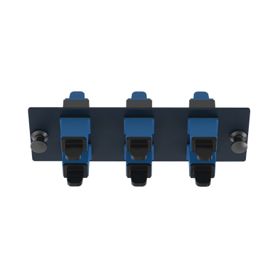 Placa Acopladora de Fibra Optica FAP, Con 6 Conectores SC Simplex (6 Fibras), Para Fibra Monomodo OS1 OS2, Color Azul