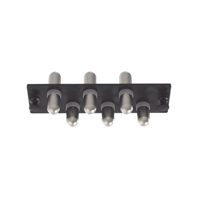 Placa Acopladora de Fibra Óptica FAP, Con 6 Conectores ST Simplex (6 Fibras), Para Fibra Monomodo OS1 OS2, Color Negro