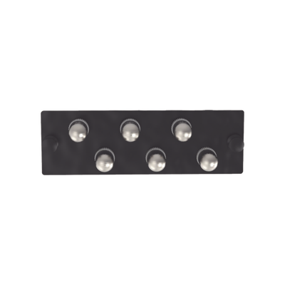 Placa Acopladora de Fibra Óptica FAP, Con 6 Conectores ST Simplex (6 Fibras), Para Fibra Monomodo OS1 OS2, Color Negro