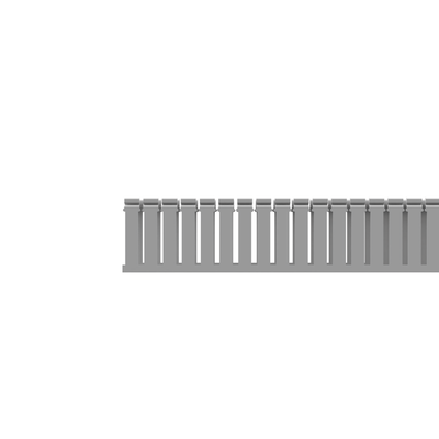 Canaleta Ranurada de PVC con Tapa, Tipo F, 108 mm de Ancho, 79.2 mm de Alto y 2 m de Largo, Color Gris