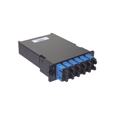 Placa Acopladora de Fibra Óptica FAP, Con 12 Pigtails y 6 Conectores LC Duplex (12 Fibras), Para Fibra Monomodo OS1 OS2, Color Azul