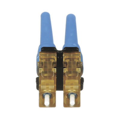 Conector de Fibra Óptica LC Duplex OptiCam, Monomodo 9 125 OS2, Pre-pulido, Color Azul