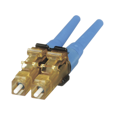 Conector de Fibra Óptica LC Duplex OptiCam, Monomodo 9 125 OS2, Pre-pulido, Color Azul