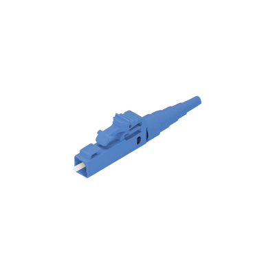 Conector de Fibra Óptica Monomodo OS2 9 125, LC Simplex, Pulido en Campo, Color Azul