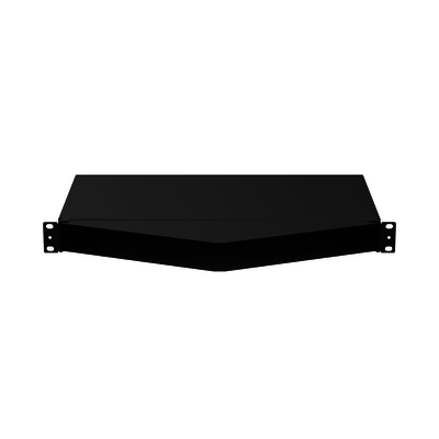 Panel de Distribución de Fibra Óptica, Acepta 4 Casetes QuickNet o Placas FAP FMP con Panel CFAPPBL1A (No Incluido), Bandeja Fija, Angulado, Hasta 96 Fibras, Color Negro, 1UR