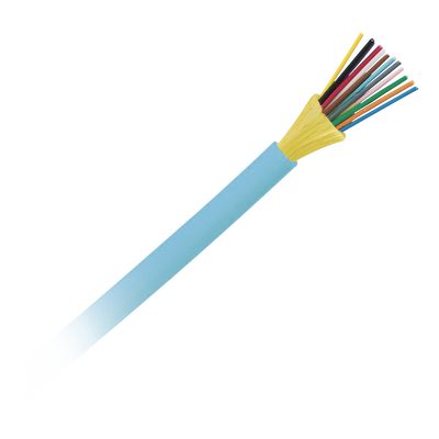 Cable de Fibra Óptica de 12 hilos, Multimodo OM4 50 125 Optimizada, Interior, Tight Buffer 900um, No Conductiva (Dieléctrica), OFNP (Plenum), Precio Por Metro
