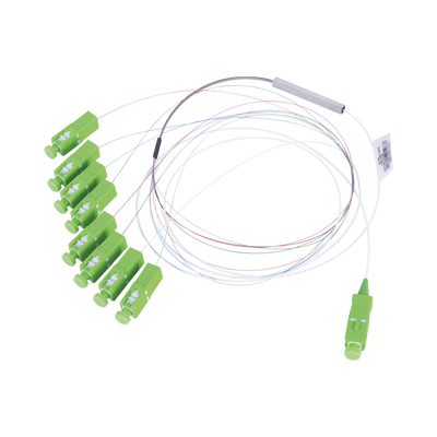 Divisor Óptico (Splitter) Tipo PLC, de 1x8, Con Conector de Entrada SC APC y Conectores de Salida SC APC