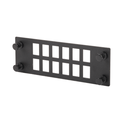 Placa Para 12 Adaptadores de Fibra Óptica, Uso con Gabinetes FPONE3 y FPONE4