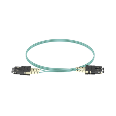 Jumper de Fibra Optica Multimodo 50 125 OM3, SC-SC Duplex, OFNR (Riser), Color Aqua, 2 Metros