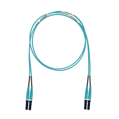 Jumper de Fibra Optica Multimodo 50 125 OM3, LC-LC Duplex, LSZH (Cero Halógenos), Color Aqua, 5 Metros