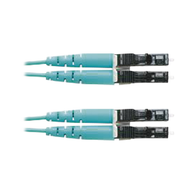 Jumper de Fibra Optica Multimodo 50 125 OM3, LC-LC Duplex, OFNR (Riser), Color Aqua, 3 Metros