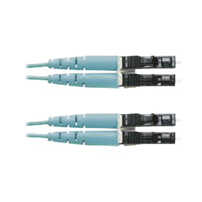 Jumper de Fibra Optica Multimodo 50 125 OM3, LC-LC Duplex, OFNR (Riser), Color Aqua, 4 Metros