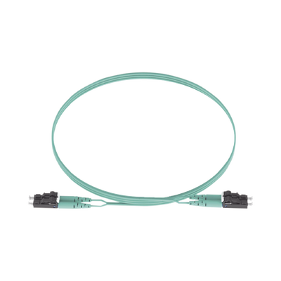 Jumper de Fibra Optica Multimodo 50 125 OM3, LC-LC Duplex, OFNR (Riser), Color Aqua, 5 Metros