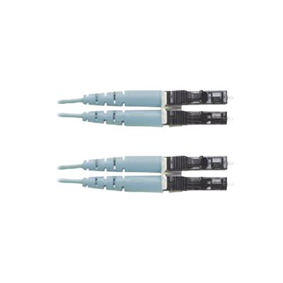 Jumper de Fibra Optica Multimodo 50 125 OM3, LC-LC Duplex, OFNR (Riser), Color Aqua, 7 Metros