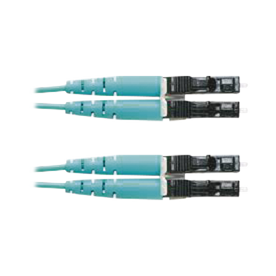 Jumper de Fibra Optica Multimodo 50 125 OM3, LC-LC Duplex, OFNR (Riser), Color Aqua, 9 Metros