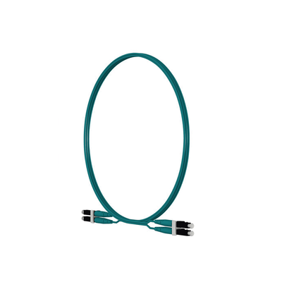 Jumper de Fibra Optica Multimodo 50 125 OM4, LC-LC Duplex, LSZH, Color Aqua, 2 Metros