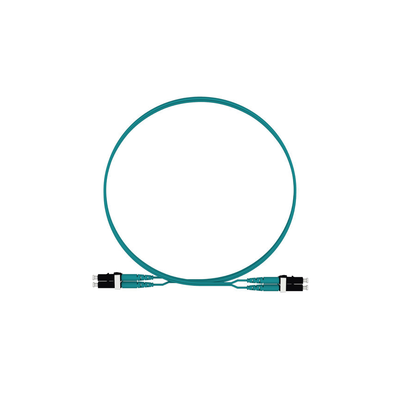 Jumper de Fibra Optica Multimodo 50 125 OM4, LC-LC Duplex, LSZH, Color Aqua, 2 Metros