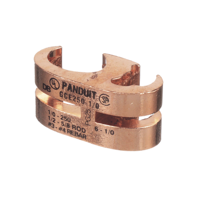 Conector de Conexión a Tierra tipo "E" para Conductor 1 0 AWG STR – 250 KCMIL MAIN y 6 AWG SOL – 1 0 AWG STR TAP