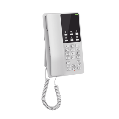Teléfono IP Hotelero, 2 líneas SIP con 2 cuentas, codec Opus, IPV4 IPV6, color blanco, con gestión en la nube GDMS