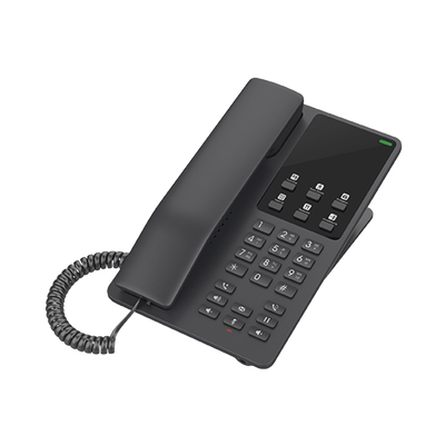 Teléfono IP Hotelero, 2 líneas SIP con 2 cuentas, codec Opus, IPV4 IPV6, color negro, con gestión en la nube GDMS