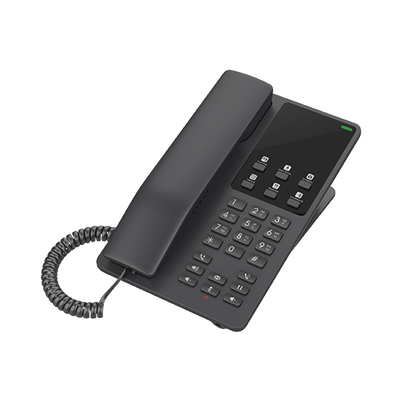 Teléfono IP Hotelero Wi-Fi, 2 líneas SIP con 2 cuentas, codec Opus, IPV4 IPV6, color negro, con gestión en la nube GDMS