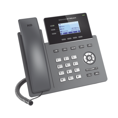Teléfono IP Grado Operador, 3 líneas SIP con 6 cuentas, puertos Gigabit, codec Opus, IPV4 IPV6 con gestión en la nube GDMS