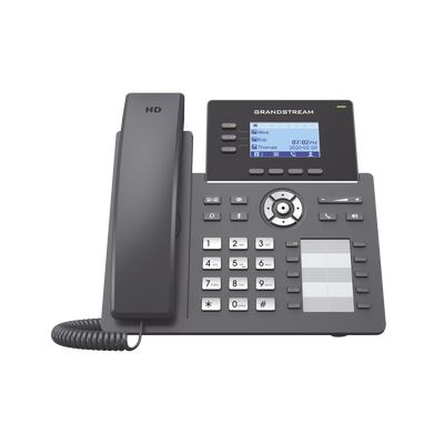 Teléfono IP Grado Operador, 3 líneas SIP con 6 cuentas, 10 botones BLF, puertos Gigabit PoE, codec Opus, IPV4 IPV6 con gestión en la nube GDMS