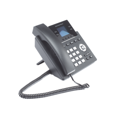 Teléfono IP Grado Operador, 4 líneas SIP con 2 cuentas, puertos Gigabit PoE, pantalla a color 2.4", codec Opus, IPV4 IPV6 con gestión en la nube GDMS